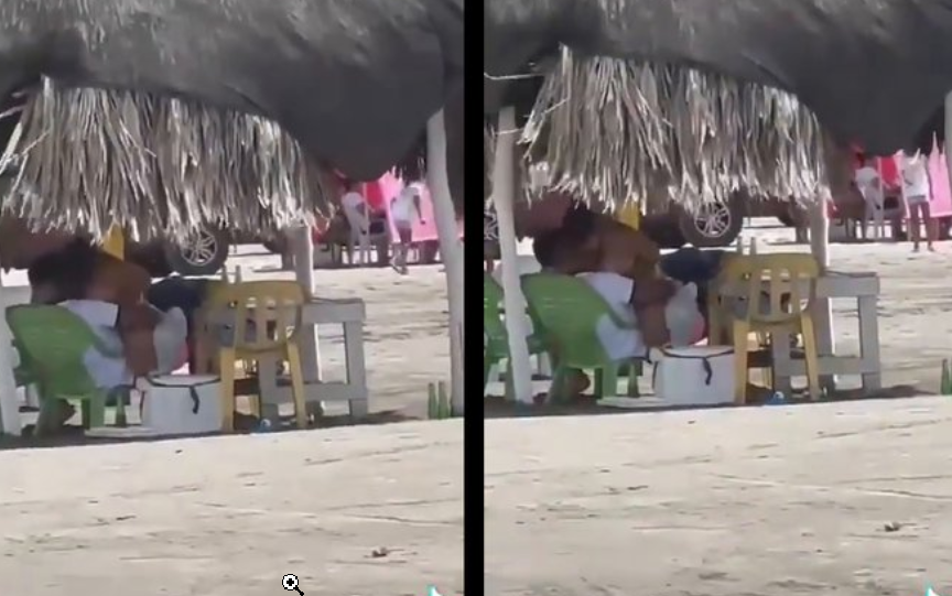 graban a parejita de novios borrachos cogiendo en la playa