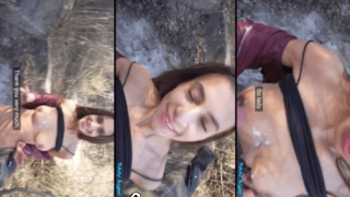 Jovencita le hace un oral en casa abandonada y acaban en sus tetas