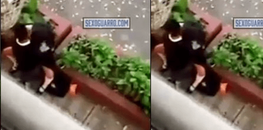 GrabAn A parejita de novios de prepa teniendo sexo en plena v铆a p煤blica