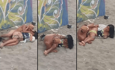 Chavita de prepa se escapa con su chico y tienen sexo en la playa ¡los pillan en pleno acto! XD