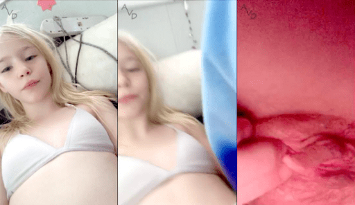 Chavita rubia graba video tocándose la conchita rosa