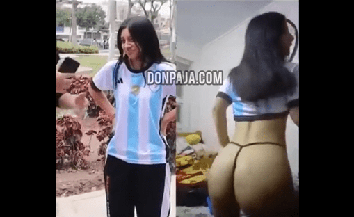 Caliente jovencita argentina entrevistada mostrando tanga en video sensual