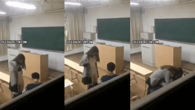 Alumnos folland* en el salón mientras los otros se van