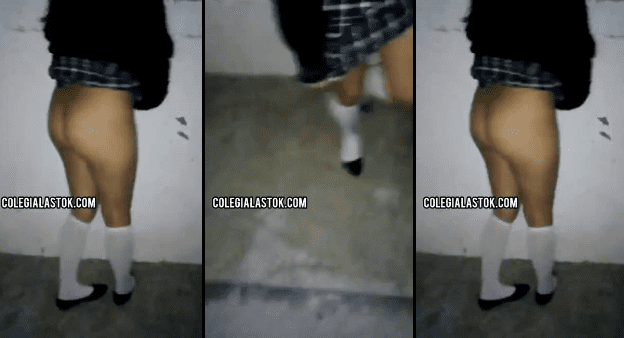 Colegiala t铆mida pero muy traviesa se baja los calzones y sube la falda