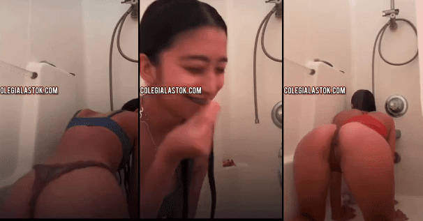 Jovencita cachonda se graba en el baño exhibiendo su culote y más