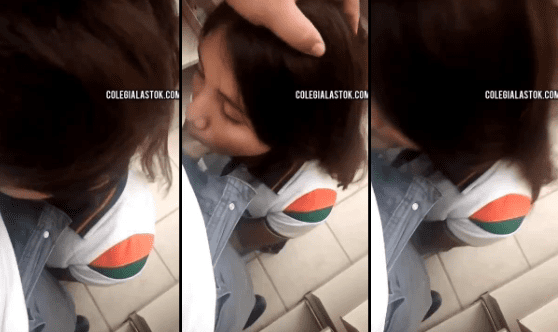 Colegiala insaciable chupando a su compañero en video casero