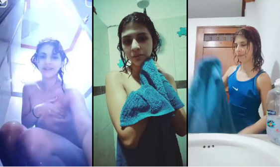 la jovencita se graba desnuda en la regadera