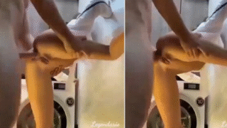 Rompiendole el culito a una linda jovencita mexicana en el cuarto de lavado