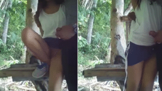 hombre maduro convence a una morrita colegiala de ir a coger en casa abandonada