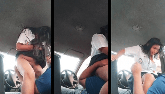 Cogiendo a una estudiante en el auto